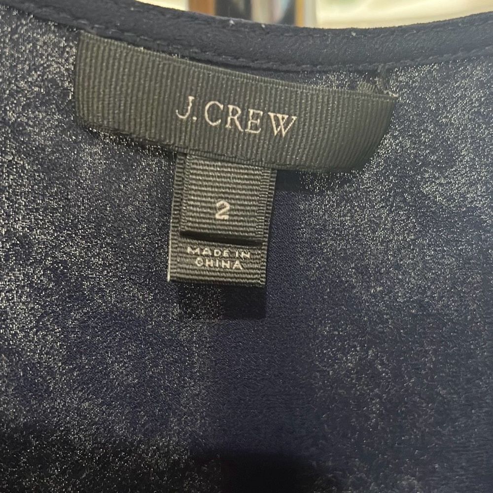 J. Crew Sheer Tank Top Navy Size 2 Neckline Detailing - Picture 3 of 10